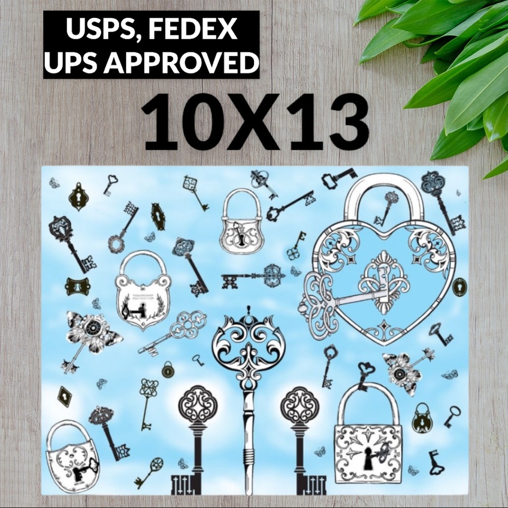 25 10X13 Poly Mailers Skeleton Key and Padlocks Shipping Envelopes PRICE IS FIRM - Picture 10 of 11